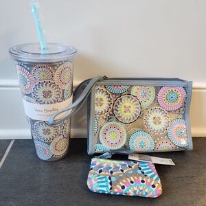 Vera Bradley Colorful Tumbler and Pouch Set